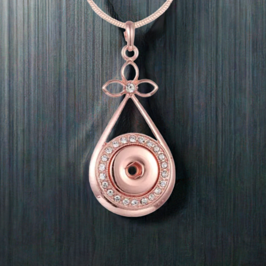 Statement Rose Gold Crystal Circle Necklace