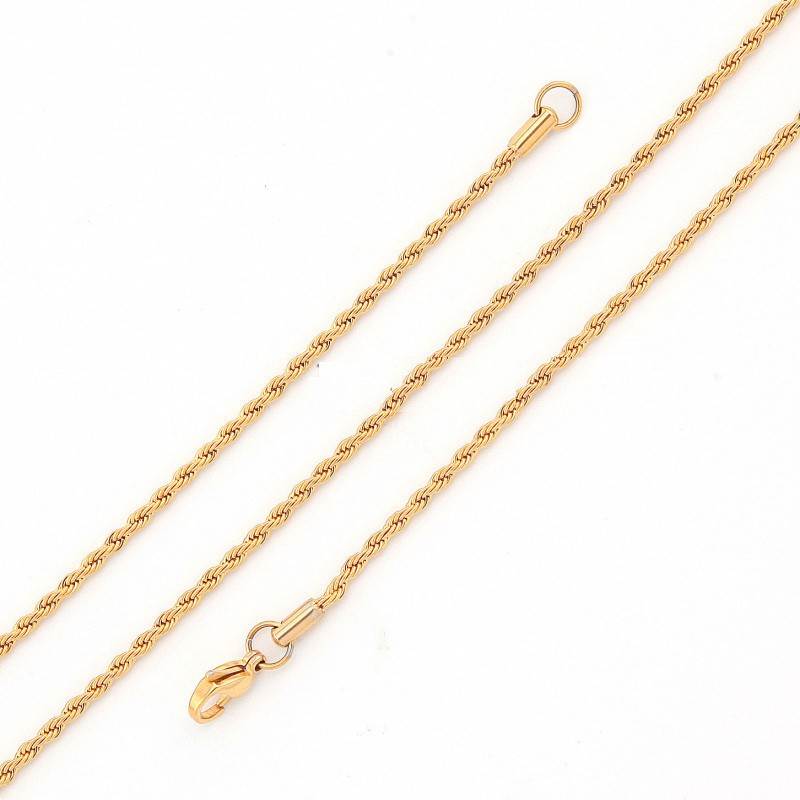 31" Gold Tone Twist Stainless Steel Snake Chain