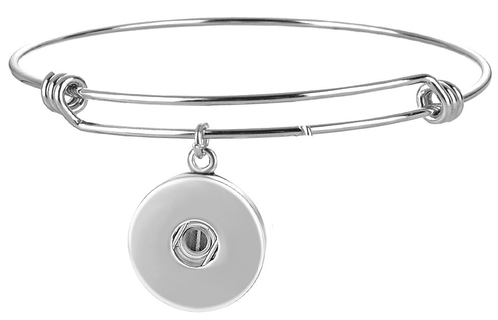 Petite Adjustable Stainless Steel Single Hoop Snap Bracelet