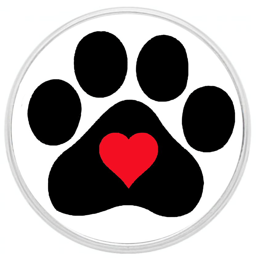Heart In Paw Print Statement Snap