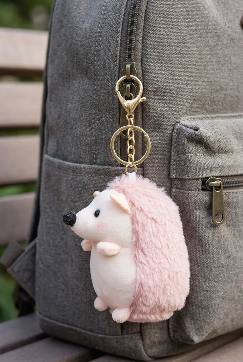 Fluffy Hedgehog Plush Keychain/Purse Decoration Snappy Jewels