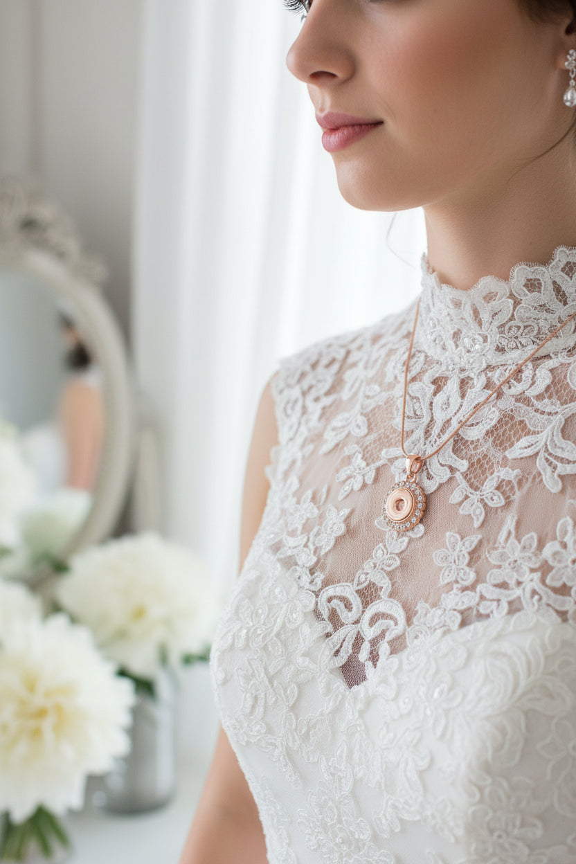 Petite Rose Gold Tone Crystal Necklace