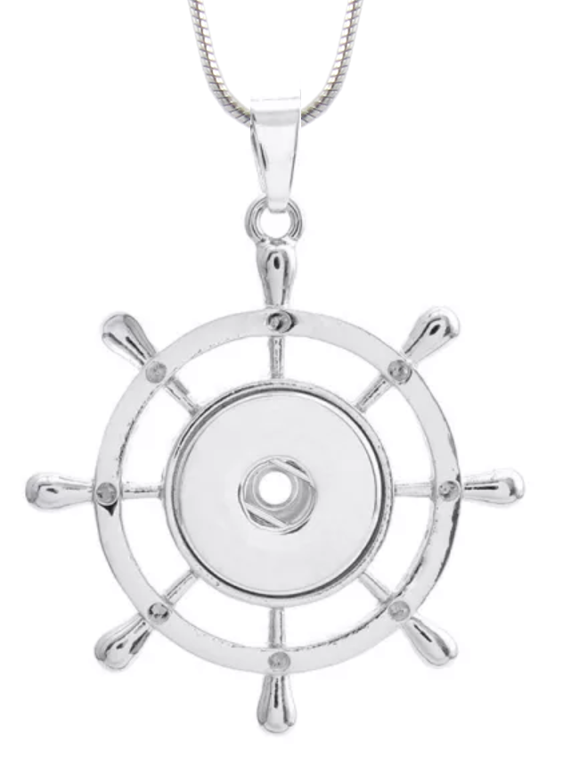 Statement Come Sail Away Badge Reel Necklace