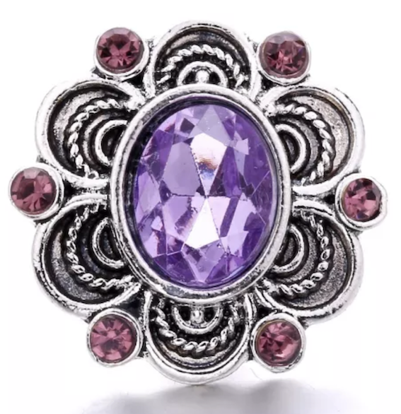 Statement Crystal Flower Snap