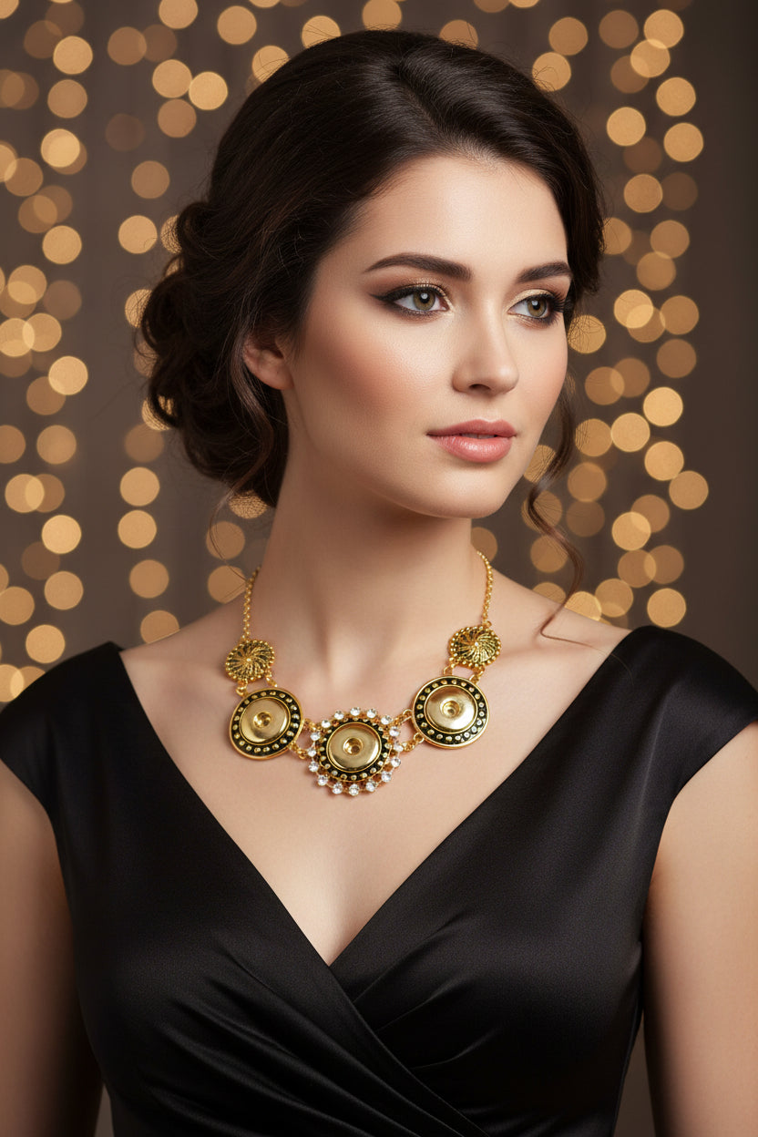 Statement 3 Snap Bling Necklace