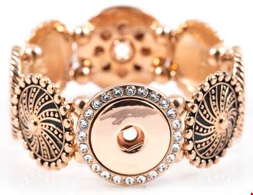 Statement 4 Snap Crystal Bling Stretch Bracelet