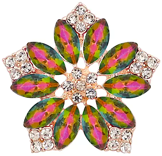 Statement Crystal Flower Snap