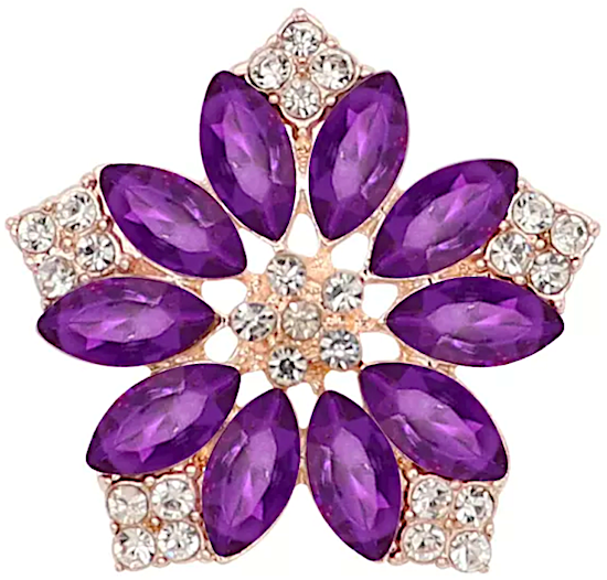 Statement Crystal Flower Snap