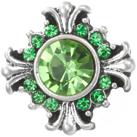 Petite Green Crystal Fluer Snap