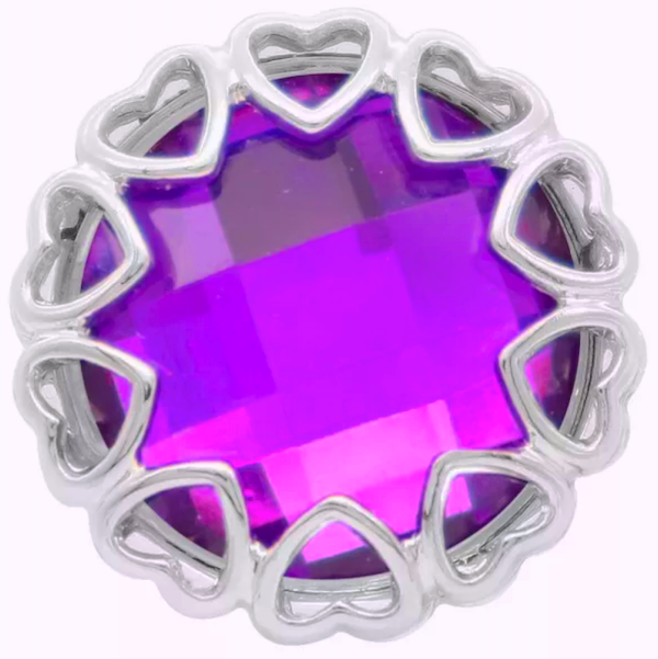 Statement Crystal Bling Hearts Snap