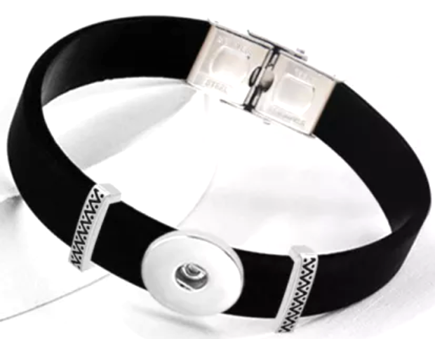 Petite Black Silicone Adjustable Bracelet