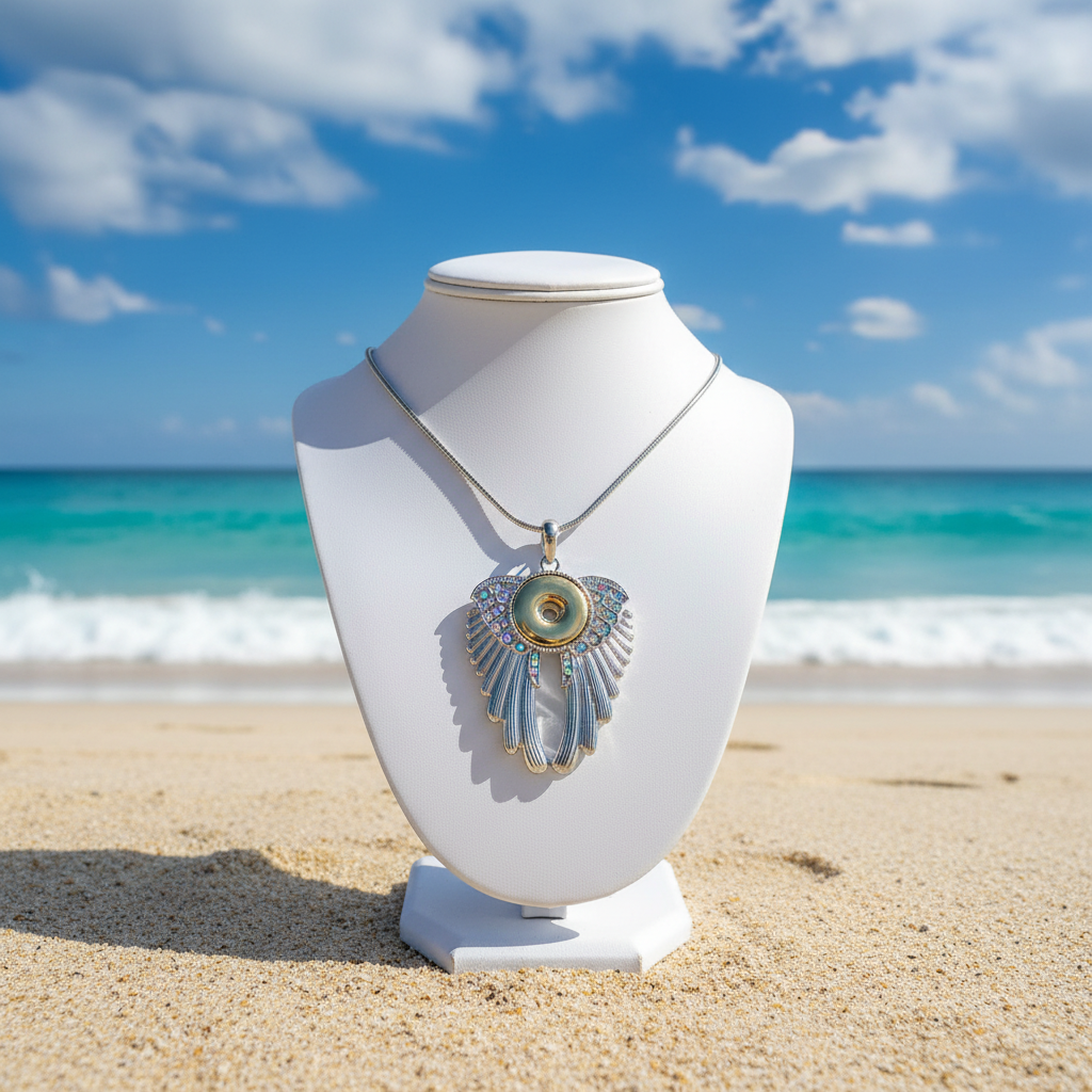Statement Shimming Crystals Angel Wings Necklace