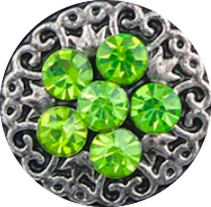 Petite Green Crystal Flower Snap