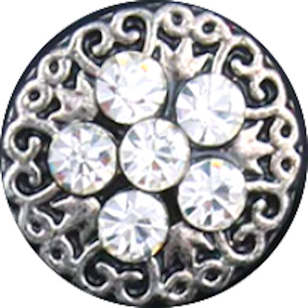 Petite Clear Crystal Flower Snap