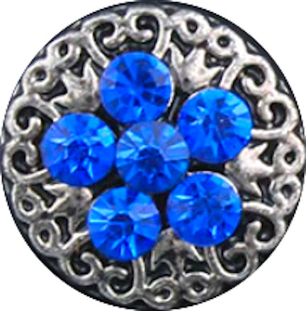 Petite Blue Crystal Flower Snap