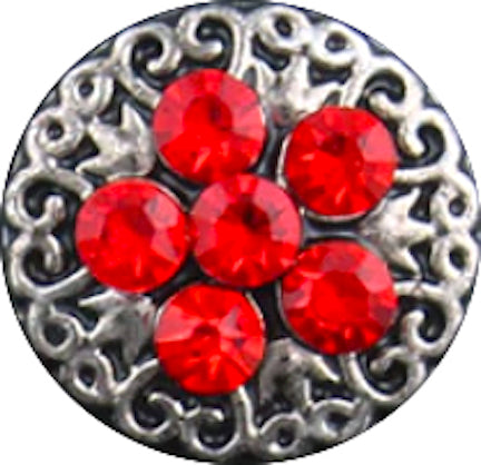 Petite Red Crystal Flower Snap