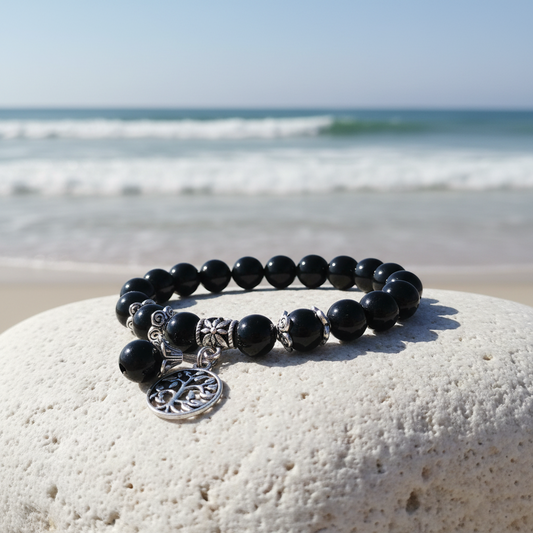 Black Agate Stretch Bracelet