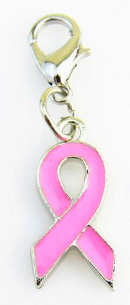 Pink Ribbon Clip Charm