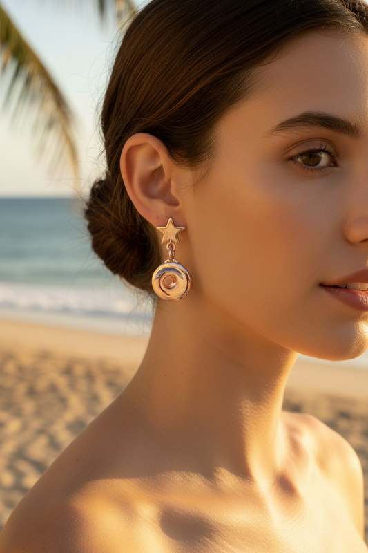Petite Rose Gold Star Earrings