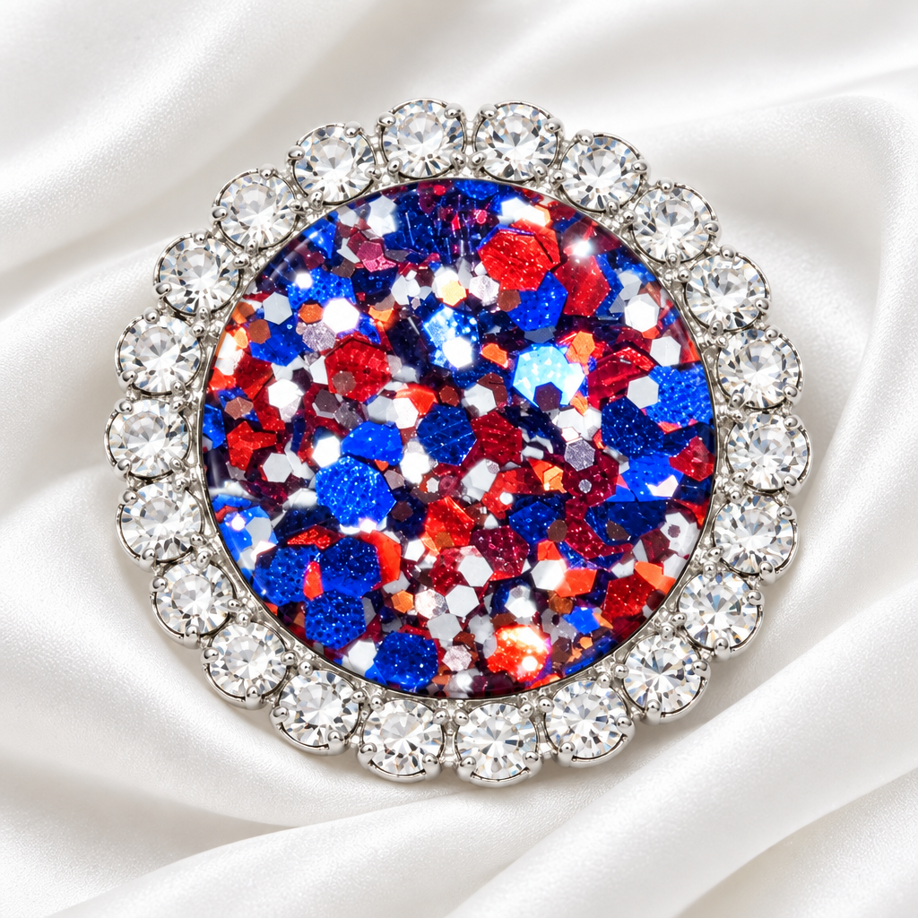 Statement Happy Days Are Here Again Patriotic Glitter Bling Glitter Snap