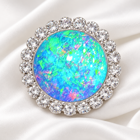 Statement Glass Slipper Bling Glitter Snap