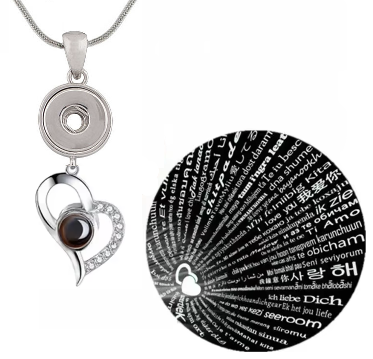 Petite "I Love You In 100 Languages" Snap Necklace
