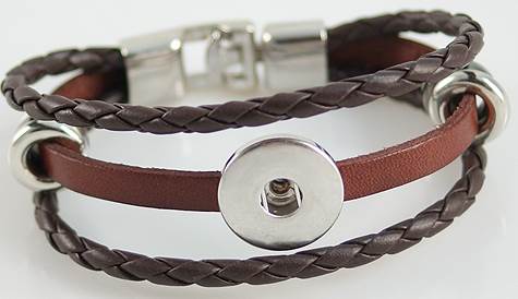 Brown Twist Braid Leather Statement Bracelet