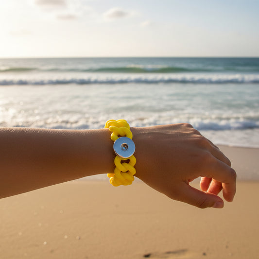 Statement Silicone Stretch Bracelet: Yellow