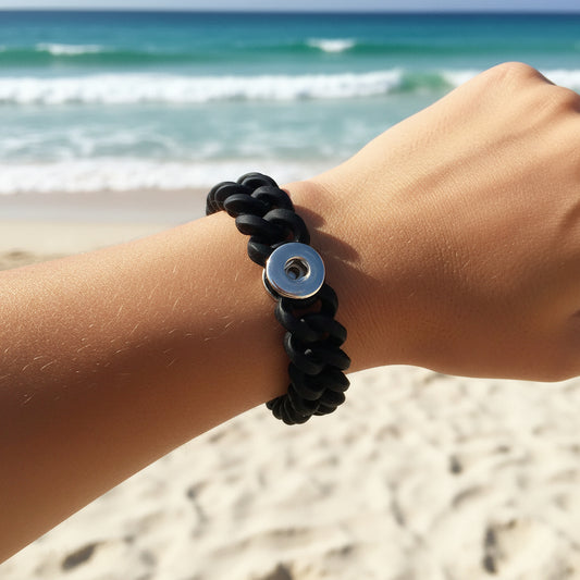 Petite Black Silicone Stretch Bracelet