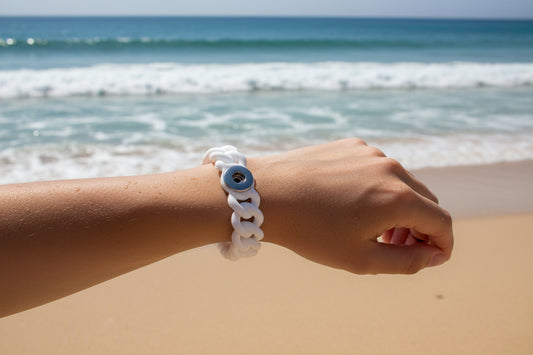 Petite White Silicone Stretch Bracelet