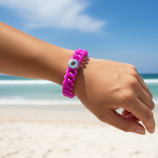 Petite Deep Pink Silicone Stretch Bracelet