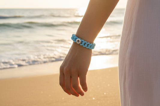 Petite Light Blue Silicone Stretch Bracelet