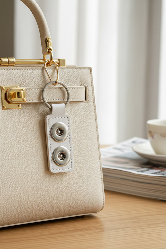 Statement 2 Snap Keychain/Purse Decoration: White