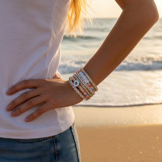 Petite Peach Multi-Wrap Bracelet