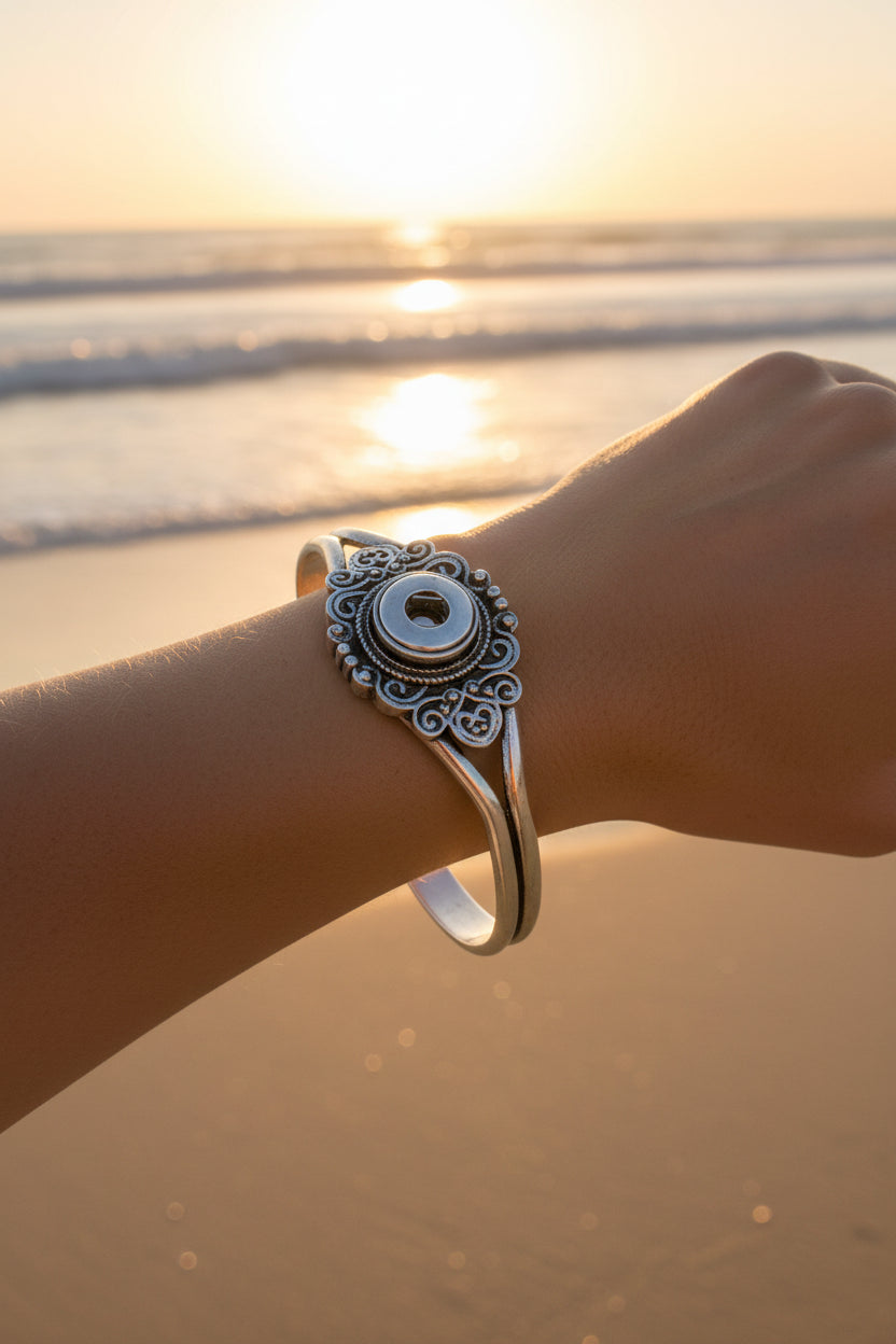 Petite Silver Tone Cuff Bracelet