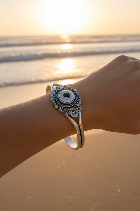 Petite Silver Tone Cuff Bracelet