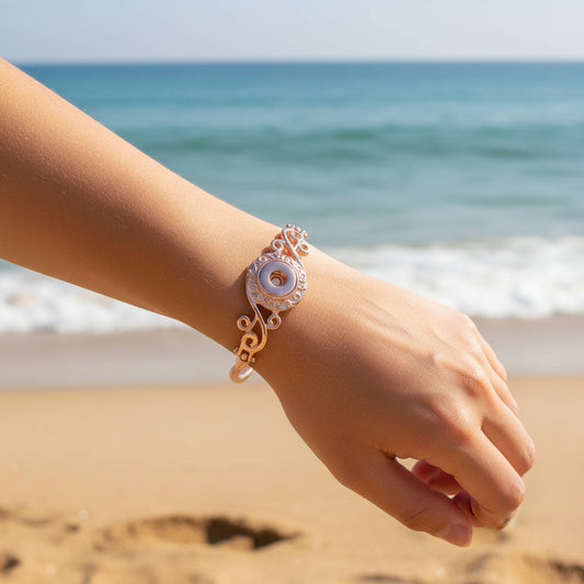 Petite Dainty Swirls Rose Gold Tone Bracelet