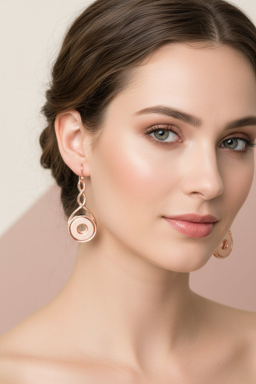 Petite Rose Gold Twist Earrings