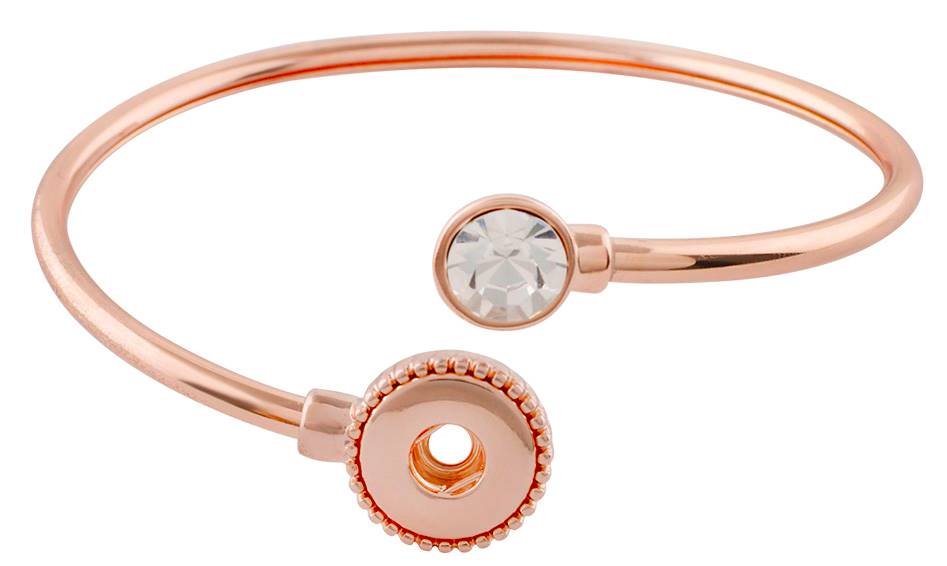 Petite Adjustable Rose Gold Tone W/Crystal Bracelet