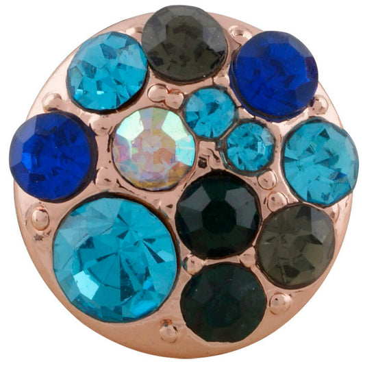 Petite Rose Gold Multi-Blue Snap