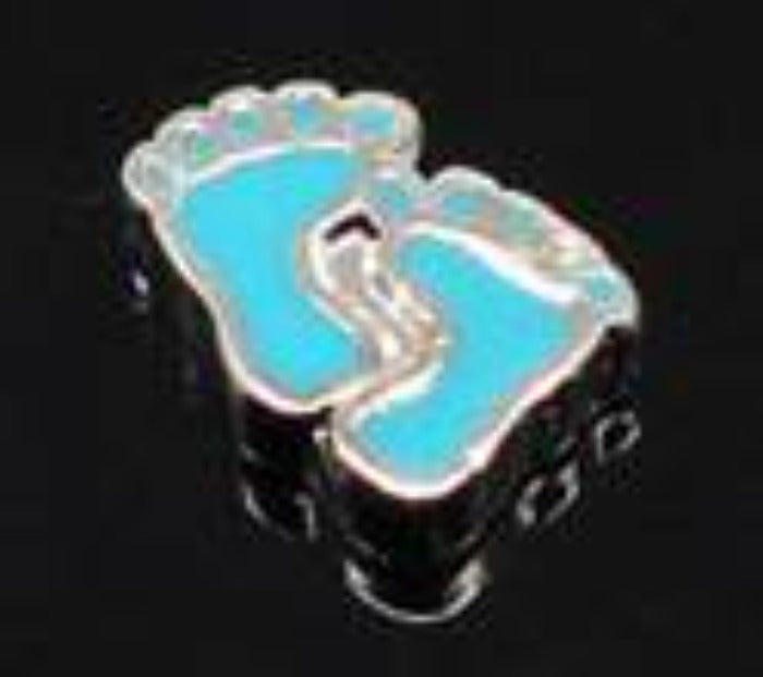 Blue Baby Feet Locket Charm