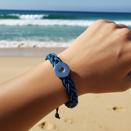 Twist Braid Leather Statement Bracelet