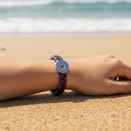 Twist Braid Leather Statement Bracelet