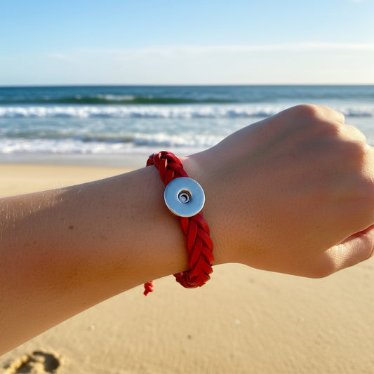 Twist Braid Leather Statement Bracelet