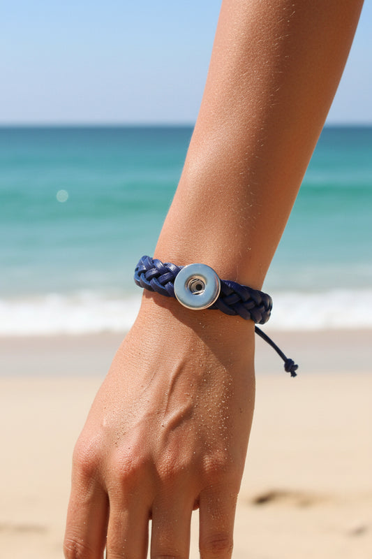 Twist Braid Leather Statement Bracelet