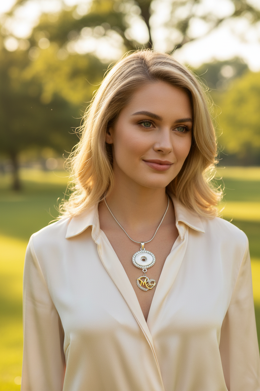 Statement Dangle Love Mom Necklace