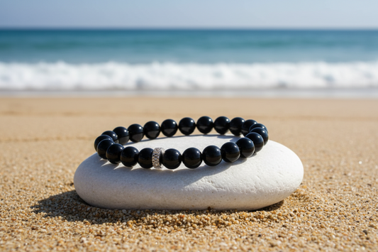 Black Agate Stretch Bracelet