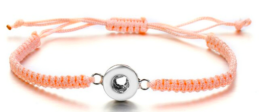 Petite Peach Woven Pull Bracelet