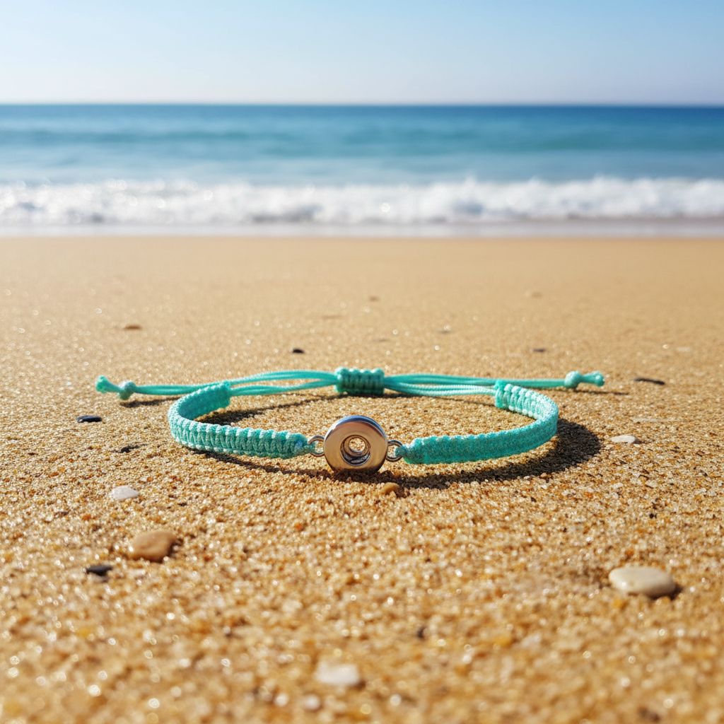 Petite Teal Woven Pull Bracelet