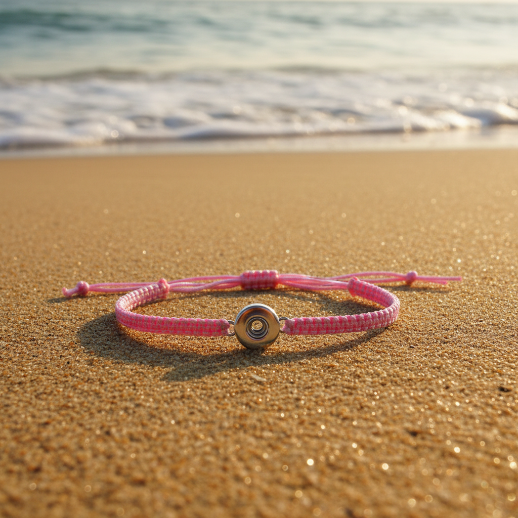 Petite Pink Woven Pull Bracelet